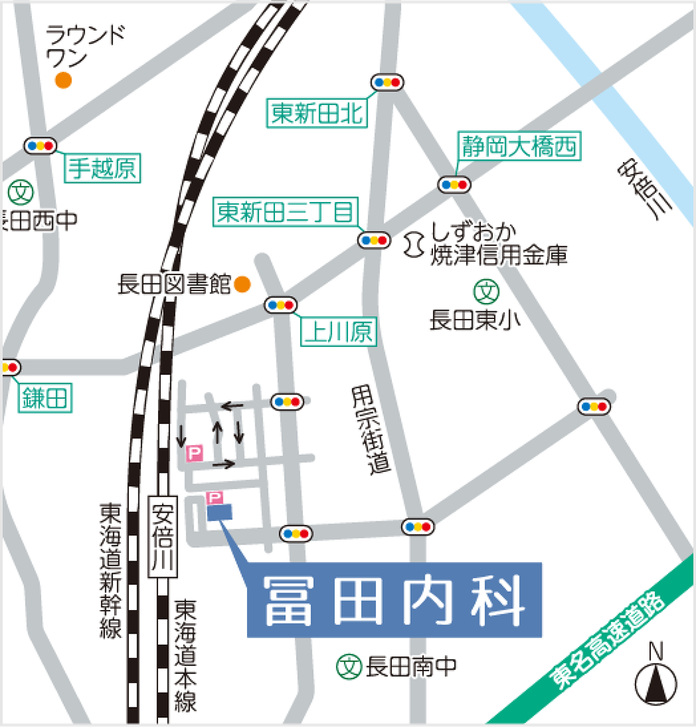 JR東海道本線「安倍川駅」東口地図